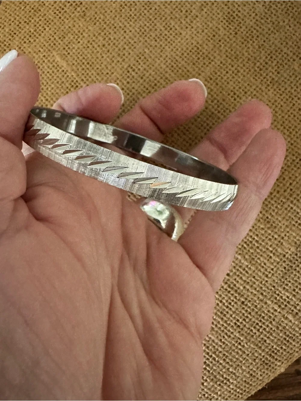 MONET Silver Metal Bangle Bracelet - Picture 1 of 7